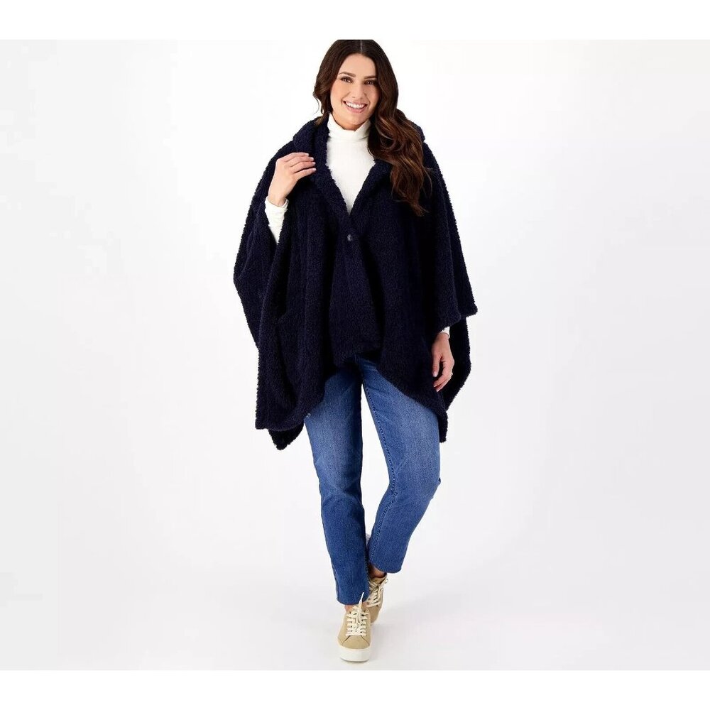 BumbleBella by Jill Martin Women ~ Wrap Hooded One Size Missy Navy Blue A605344